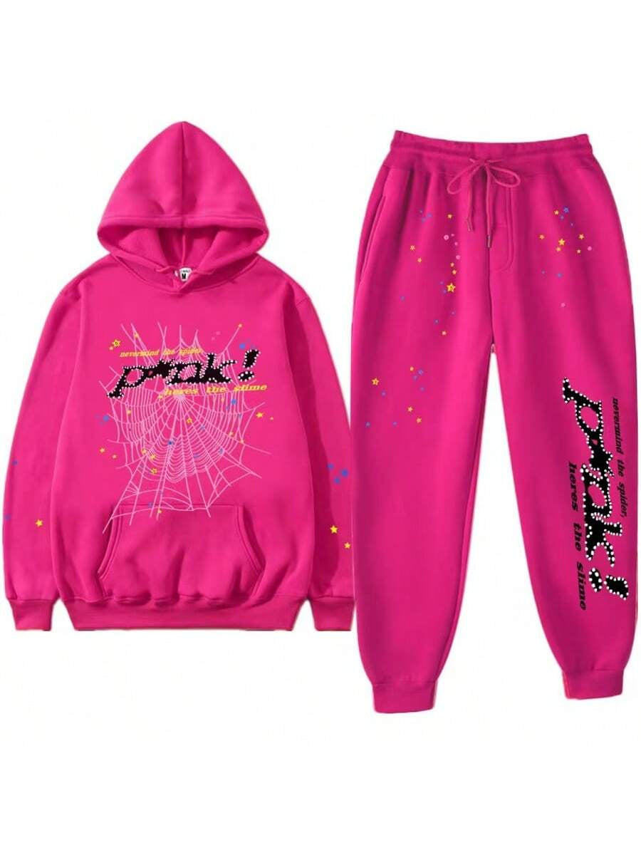 Hip Hop Spider Hoodie & Tracksuit Set – Y2K Pullover Sweatshirt for Men & Women