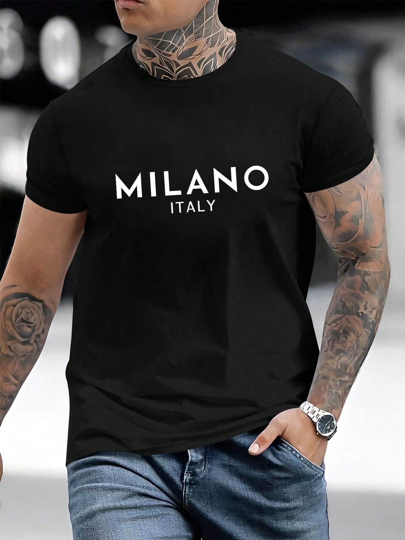 Men round Neck Casual and Commuting T-Shirt