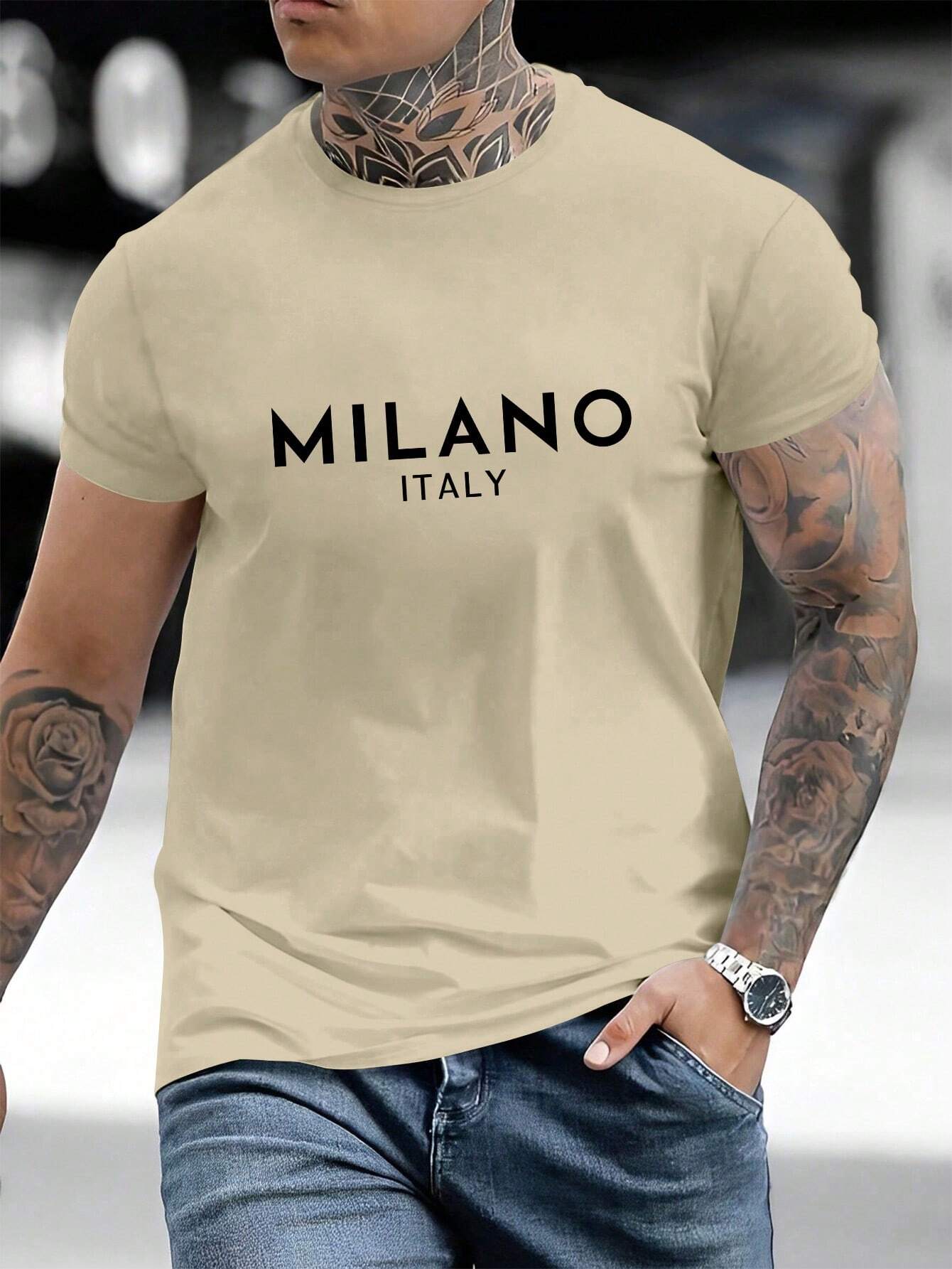 Men round Neck Casual and Commuting T-Shirt