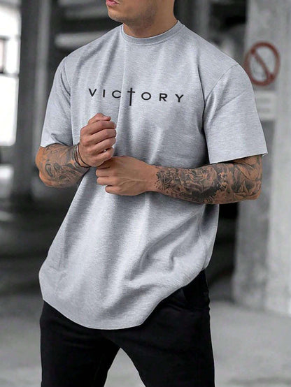 Men'S Casual Letter Graphic Short Sleeve T-Shirt, Summer