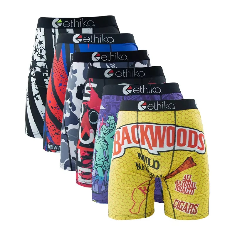 6-Pack Men's Sexy Printed Boxer Shorts - Breathable Comfort & Plus Size Options S-XXXL